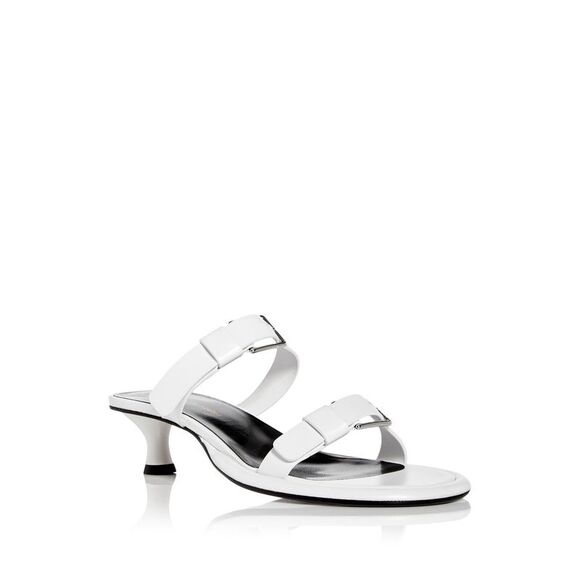 PROENZA SCHOULER Shoes - PROENZA SCHOULER Womens White Pipe Kitten Heel Slip On Leather Heeled Sandal 38